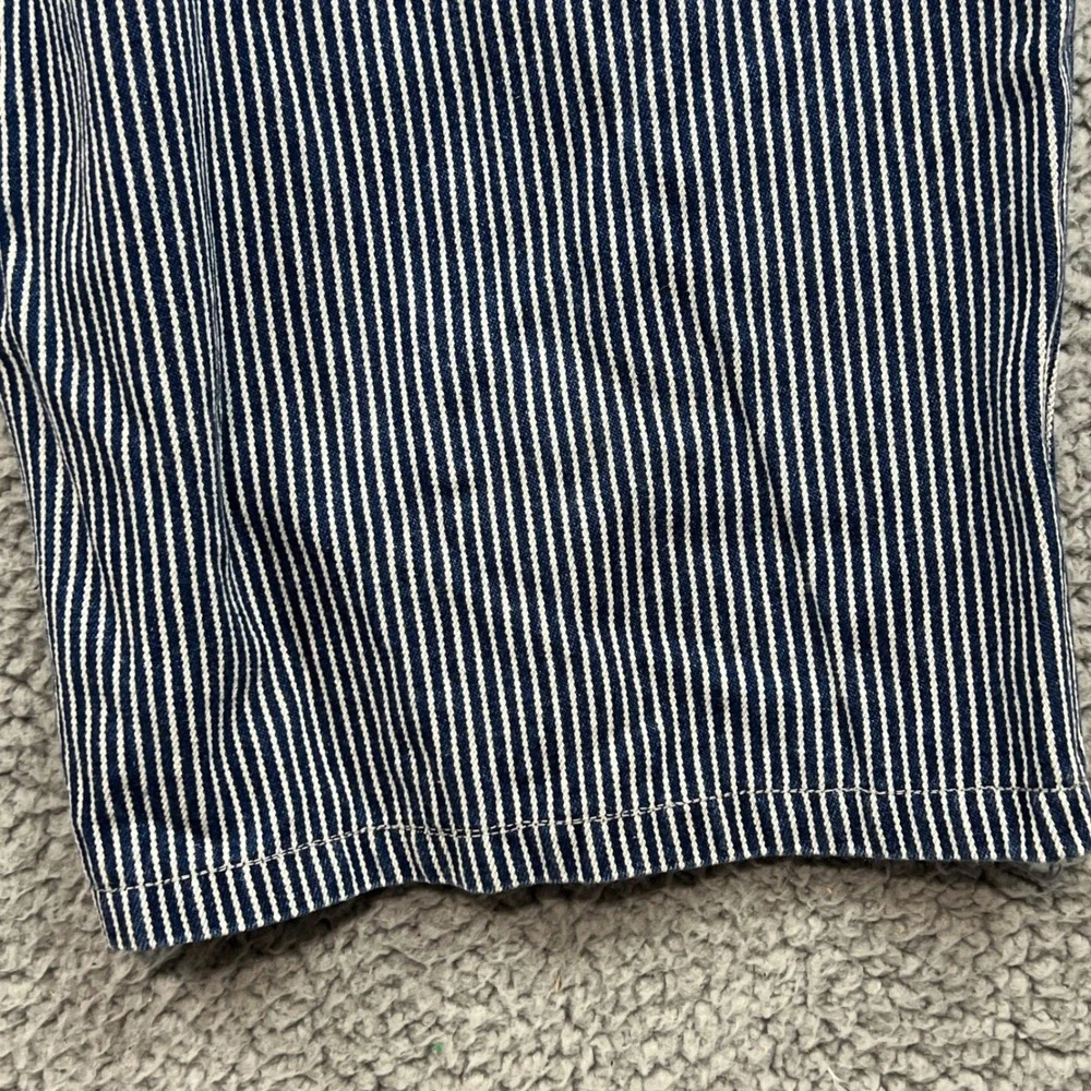 Key Hickory railroad Stripe Overalls Mens 42x28 (M: 42x23) Blue White Aristocrat